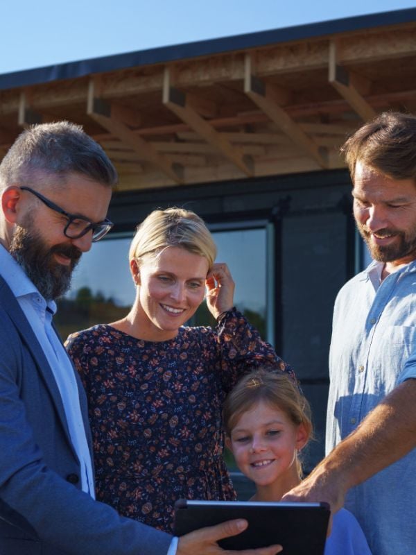 A family consulting with a banker