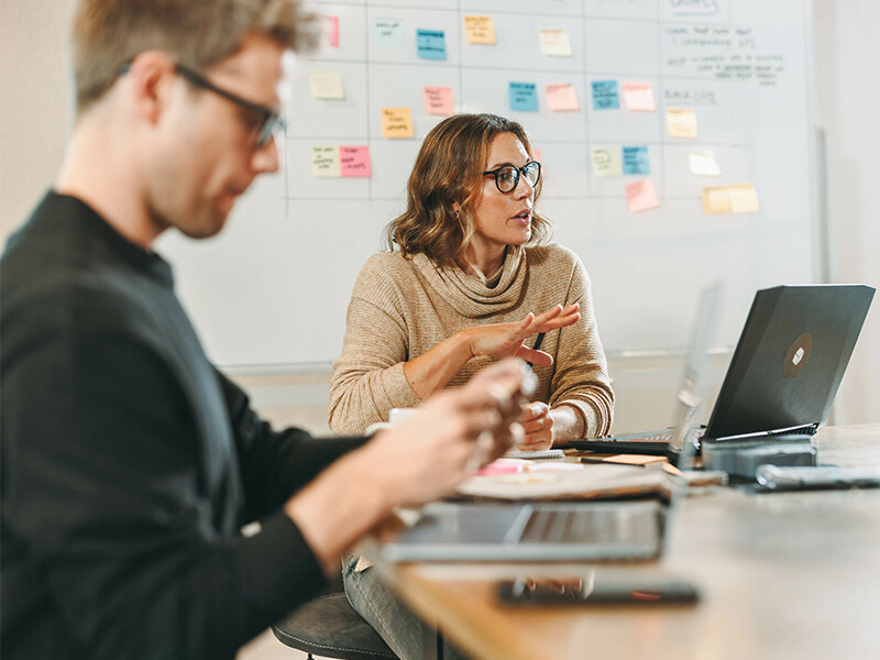 Team working together in a meeting