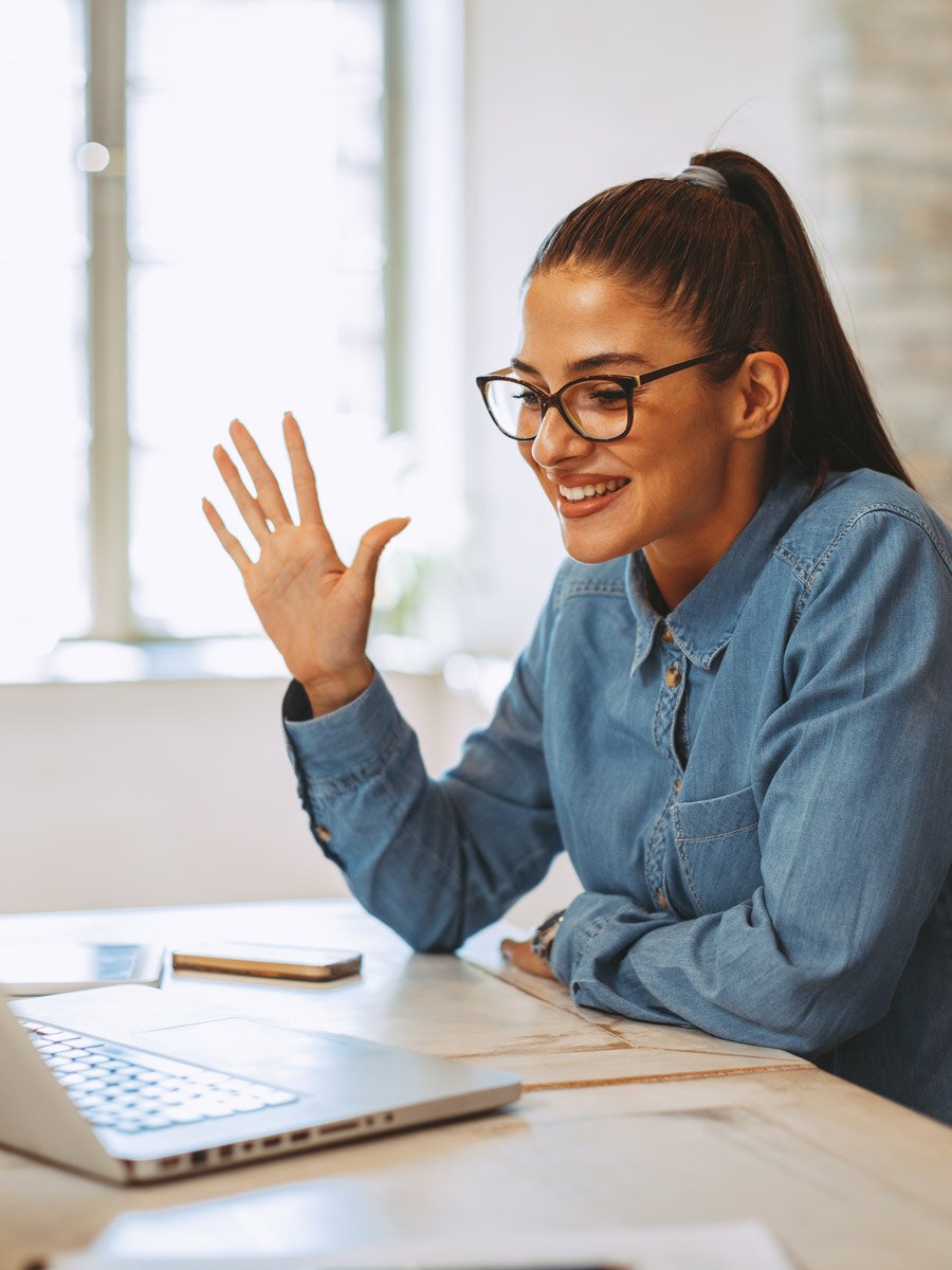 Lady working on a computer